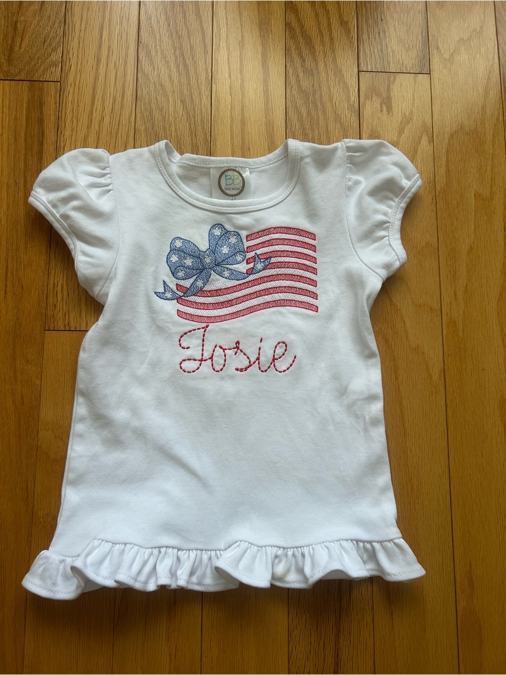 Patriotic embroidered top